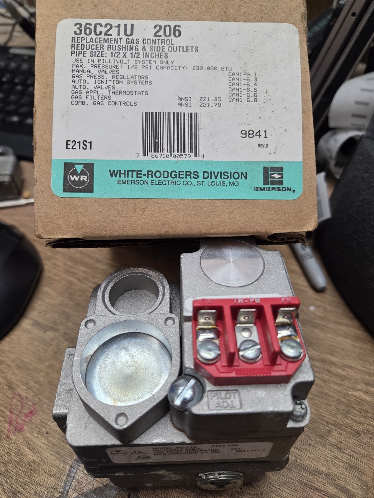 WHITE-RODGERS 36C21U 206 Replacement Gas Control