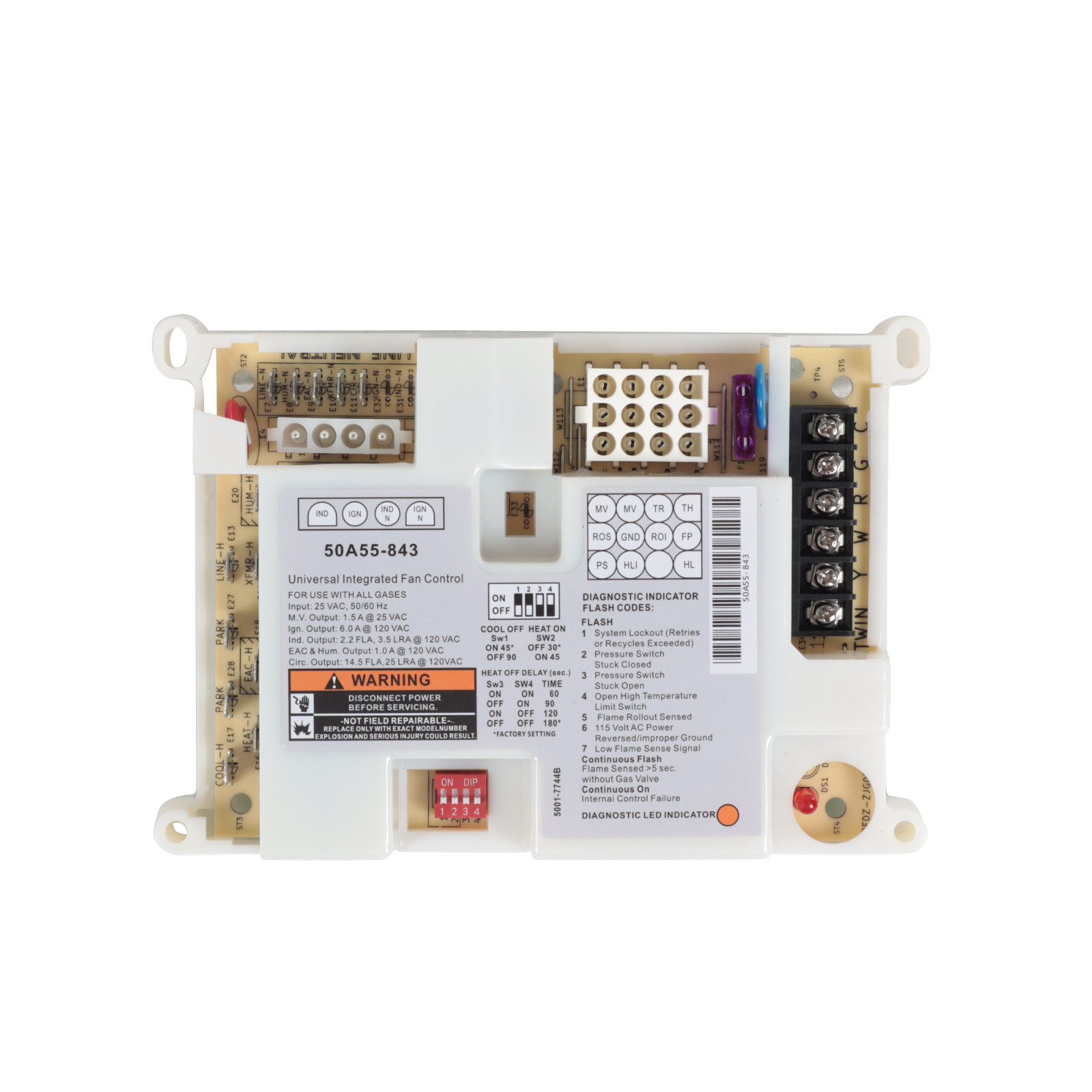 Furnace Control Circuit Board 50A55-843 Replacement for White-Rodgers