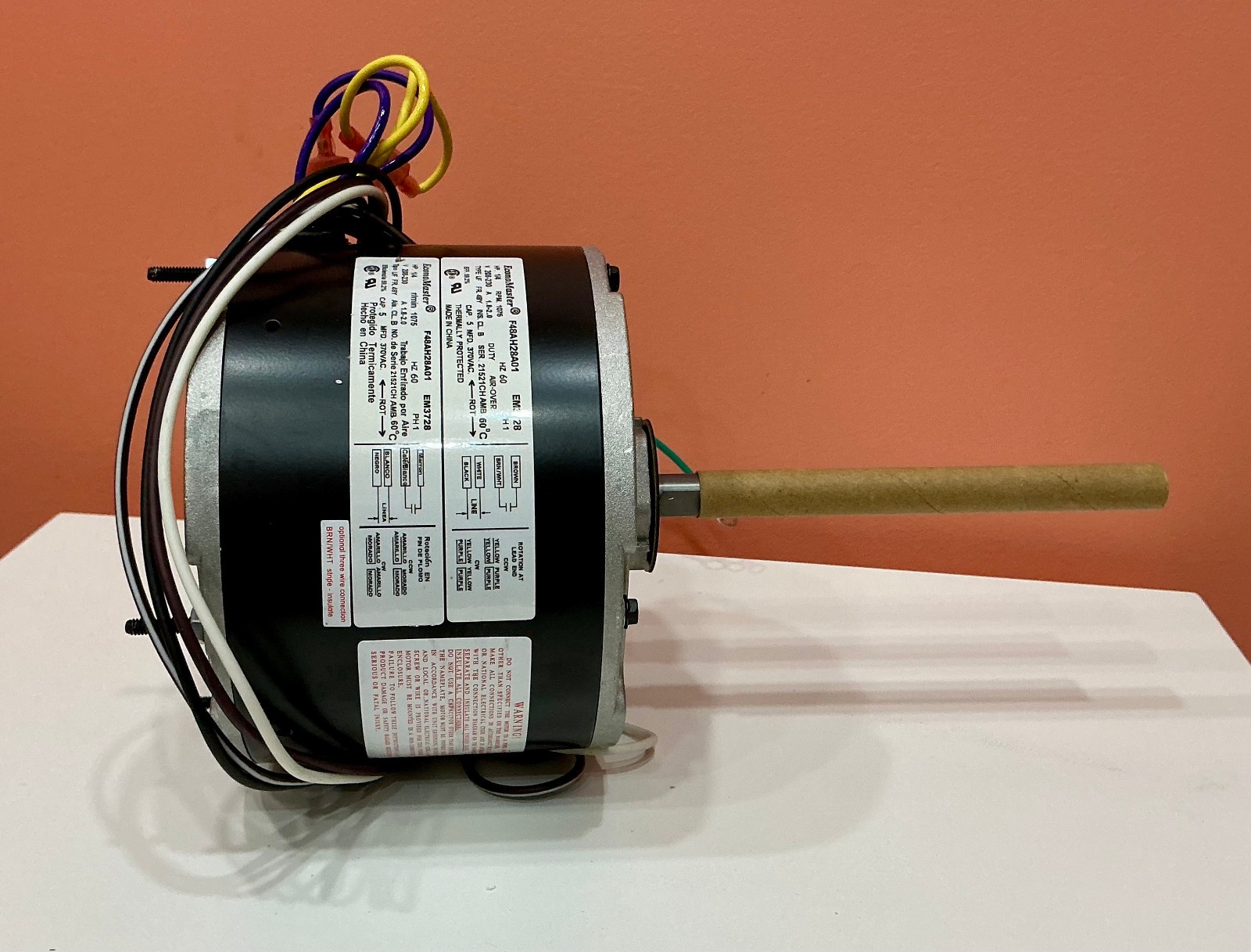 EconoMaster EM3728 Condenser Fan Motor 1/4 HP 1075 RPM 208-230V F48AH28A01 HVAC