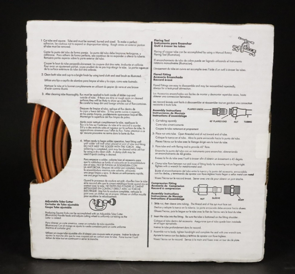 JMF Soft Copper Tube Coil OD 1/4″ OD x Up To 20 Ft. Type UT Open Box