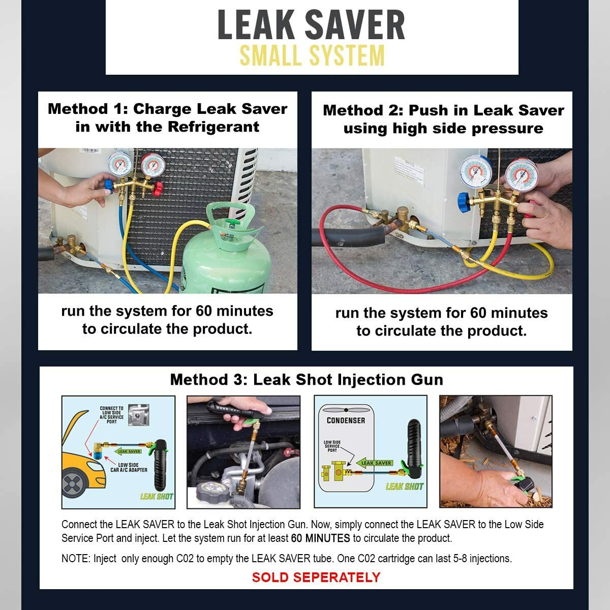 Leak Saver Direct Inject Refrigerant Leak Sealer – Small System Up to 1 Ton