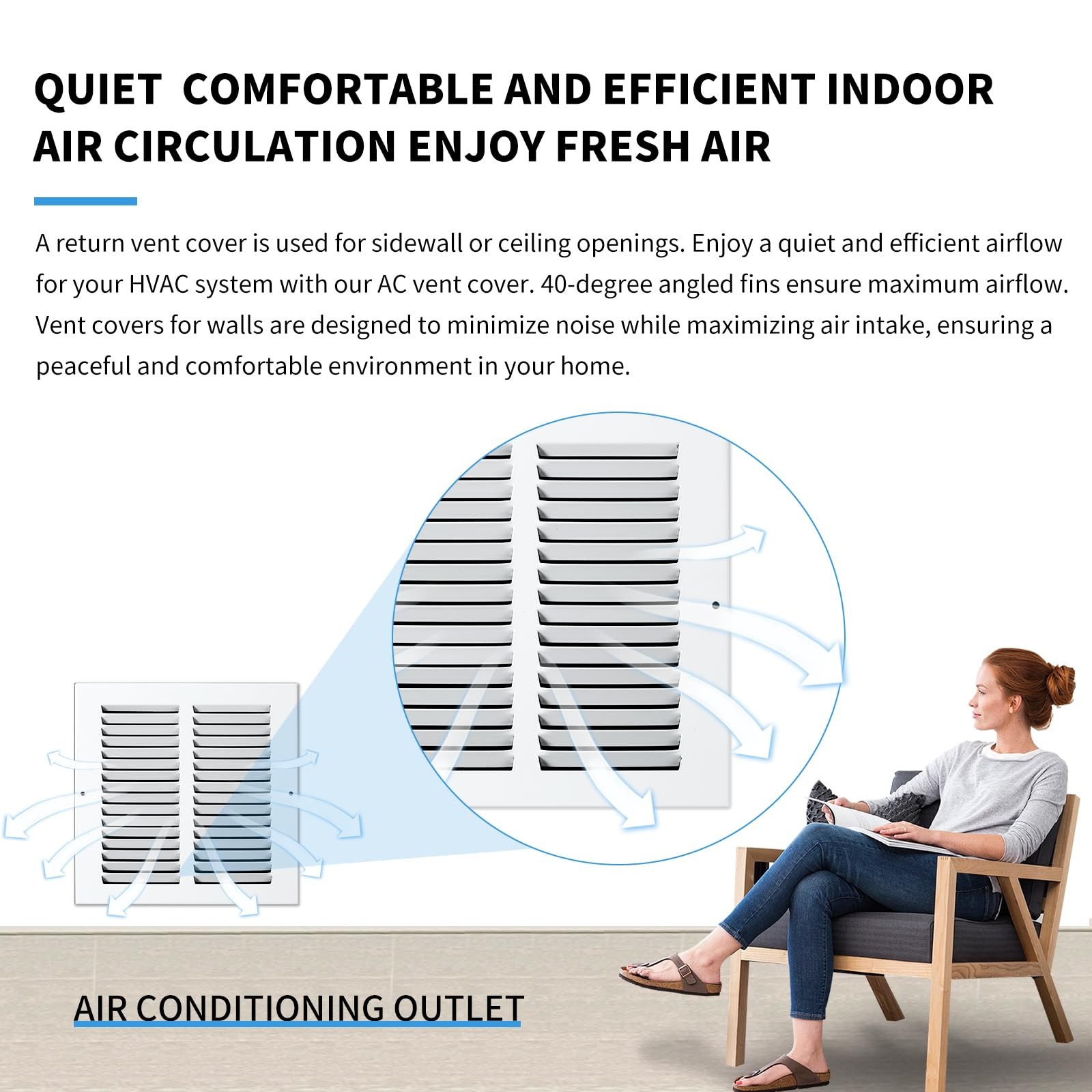 14×8 Vent Cover Air Return Flat Rejillas De Aire Acondicionado Durable Quality