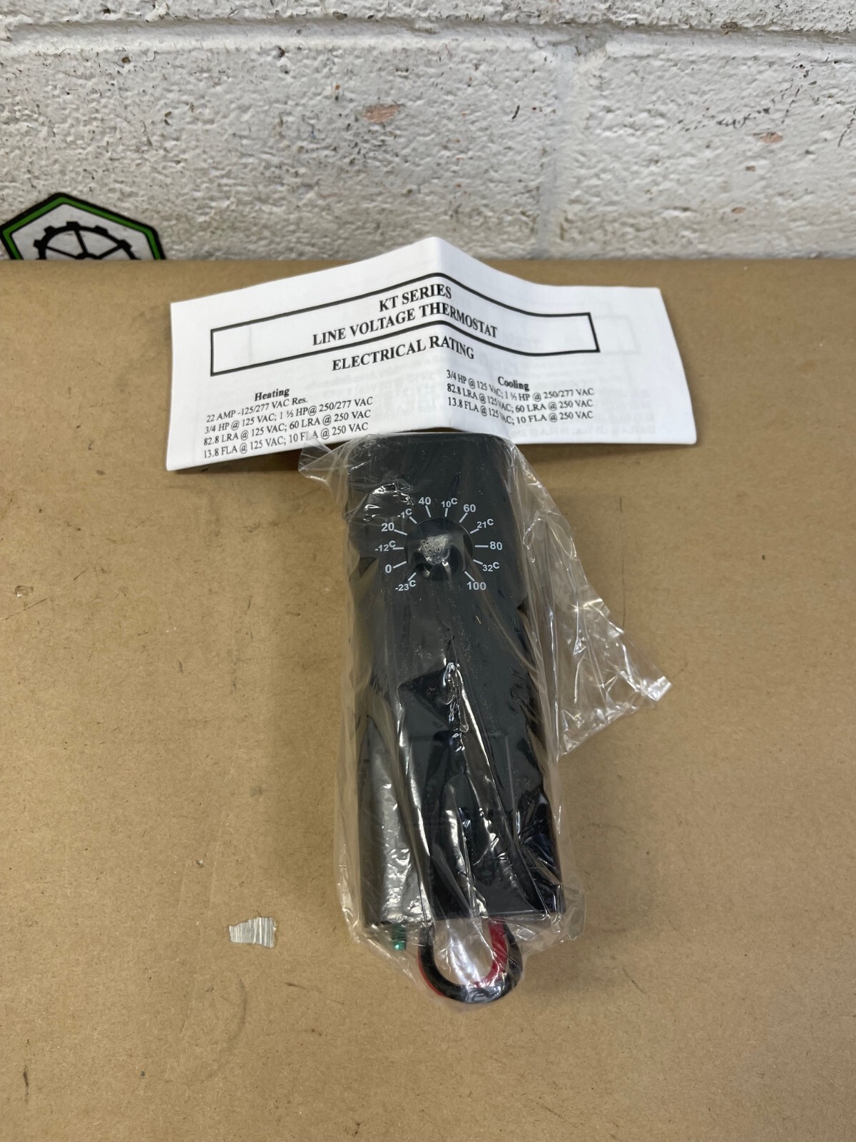 TPI KT-110 Industrial Series Heating Thermostat, Wire Leads -10°F to 100°F Range