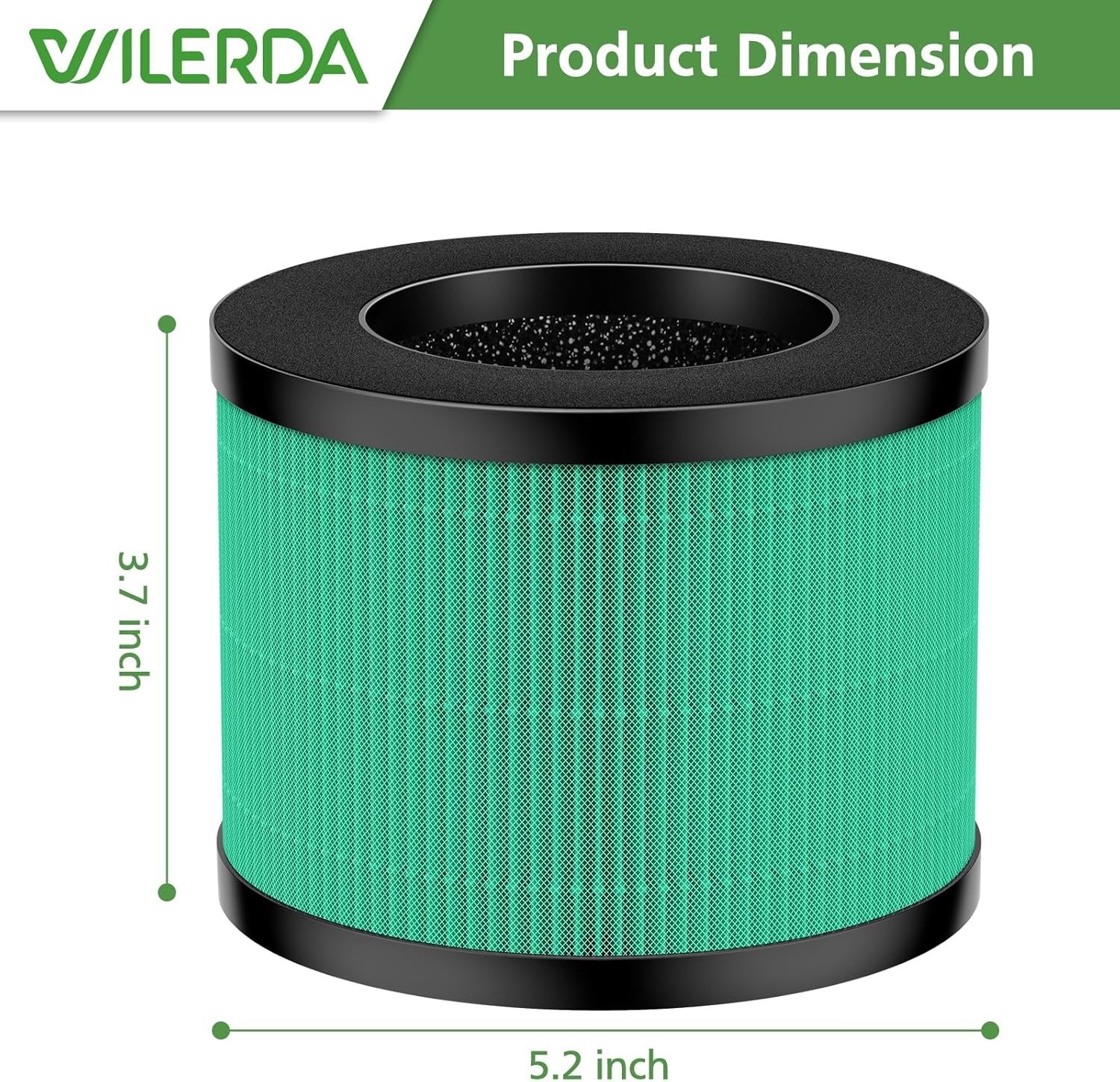 MK01 HEPA Replacement Filter Compatible Pet Dander Version – 2 Pack Green