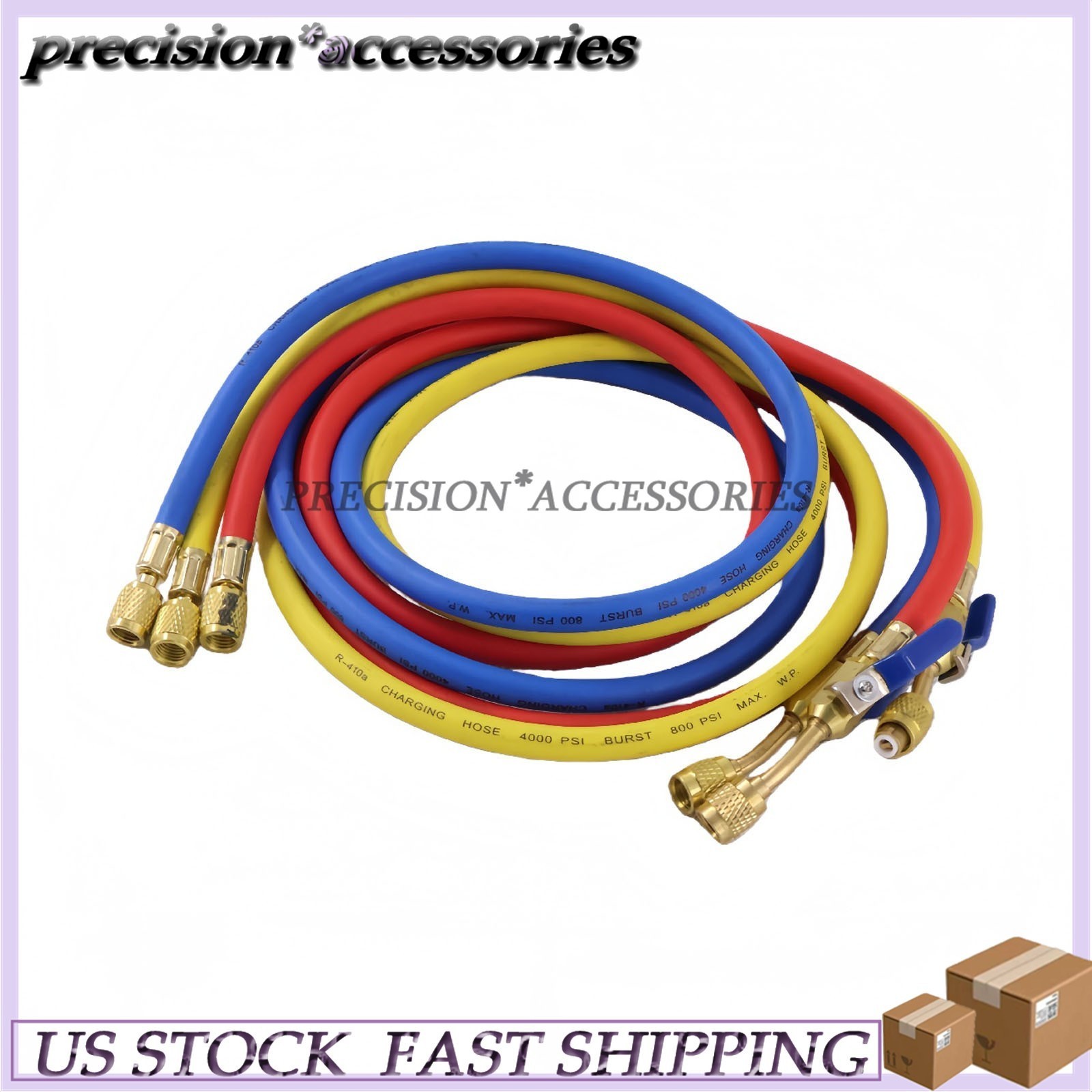 3Pack 29986 For R-410A Refrige Plus II 1/4″ Hose with Compact Ball Valve 72″
