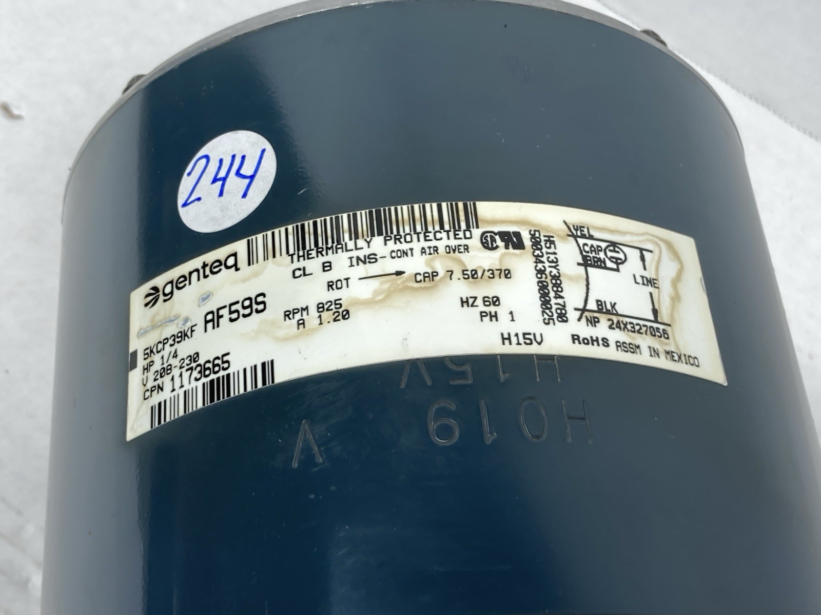 GENTEQ 5KCP39KFAF59S CONDENSER FAN MOTOR 1/4HP 825RPM 208-230V GUARANTEED