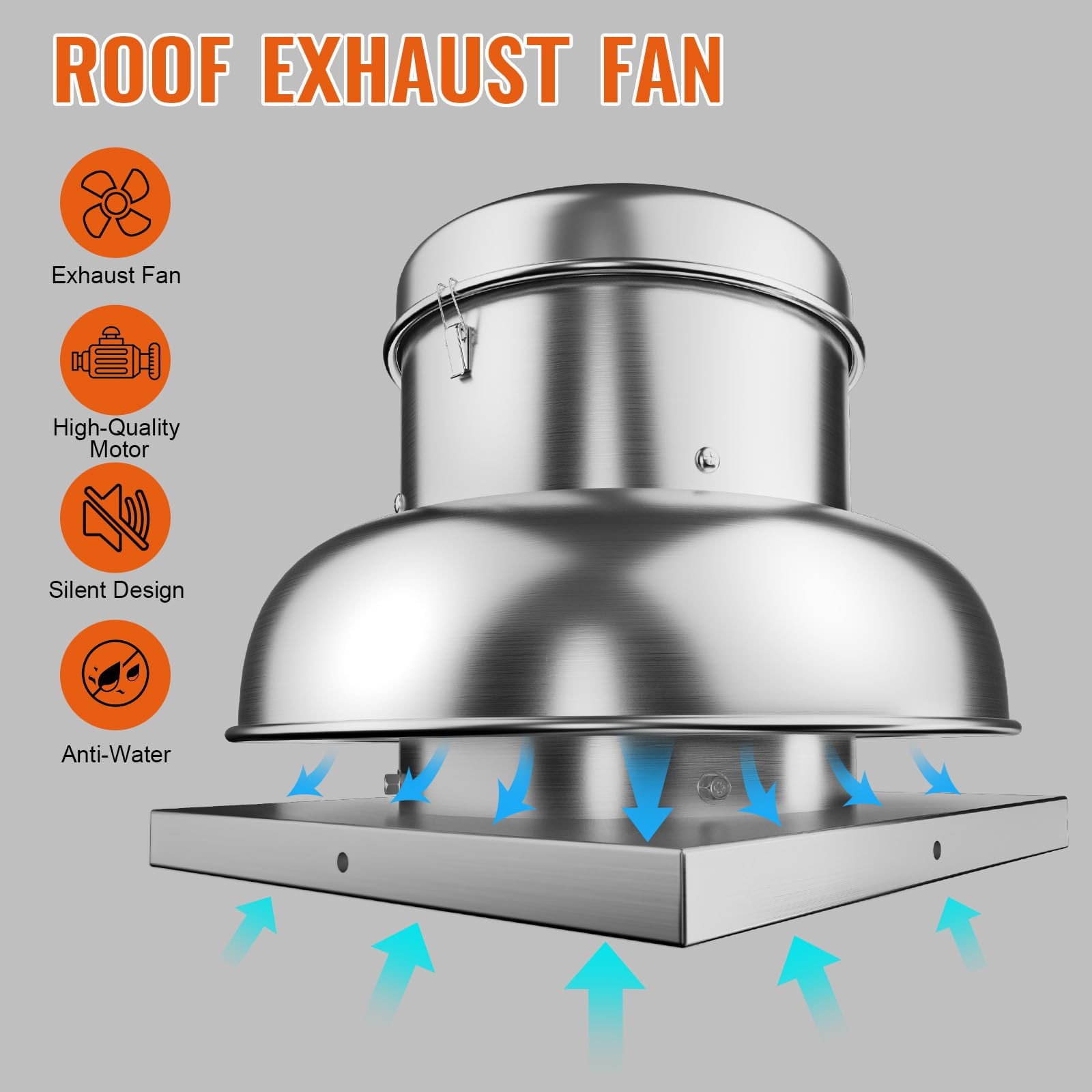 2400CFM Roof Fan Up-blast Restaurant High Speed Direct Drive Centrifugal Upblast