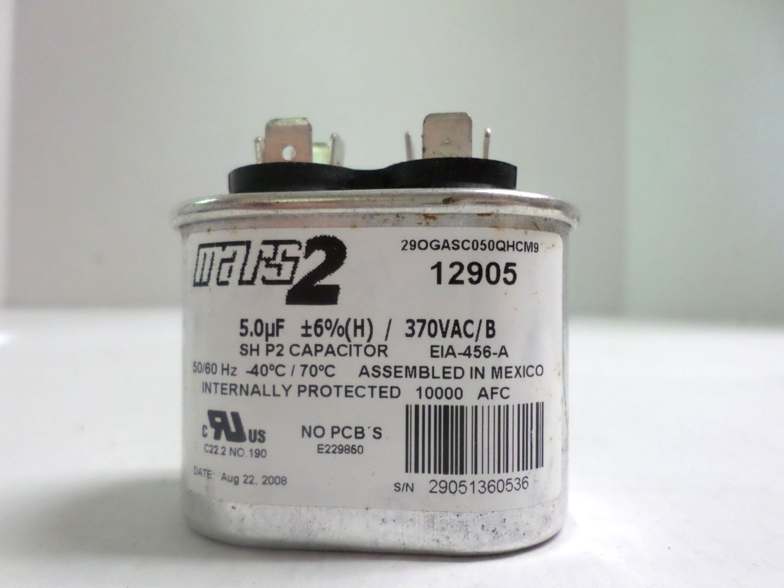 Mars2 12905 Motor Run Capacitor Lot of 2