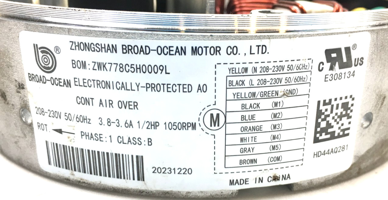 BROAD-OCEAN ZWK778C5H0009L Module ONLY HD44AQ281 K00190133 230V 1/2HP used #Z155