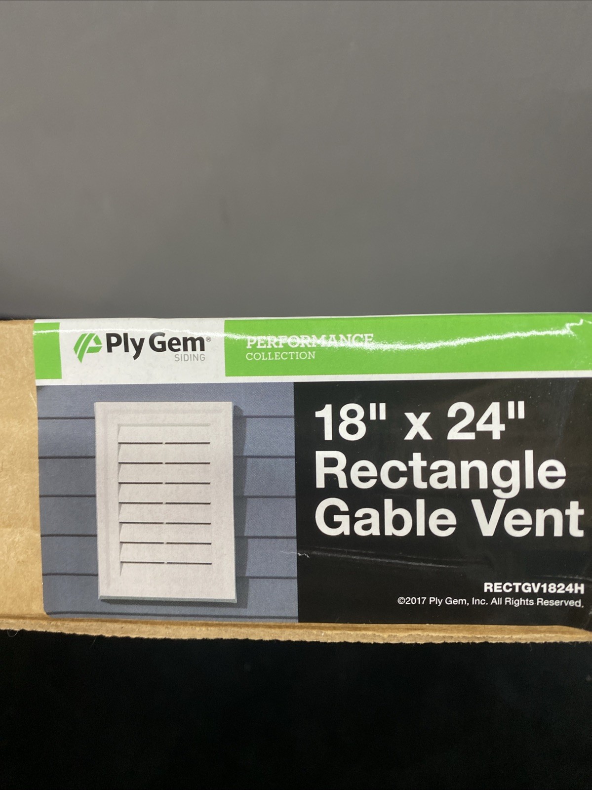 Gable Louver Vent Ply Gem 18 in. x 24 in in. Rectangle White PVC New