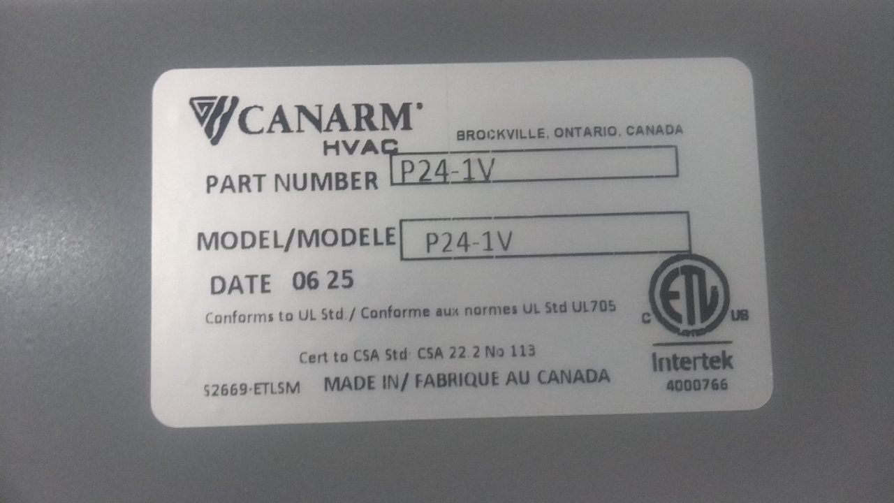 Canarm P24-1V 24 In Blade Diameter 115/230VAC Panel Fan