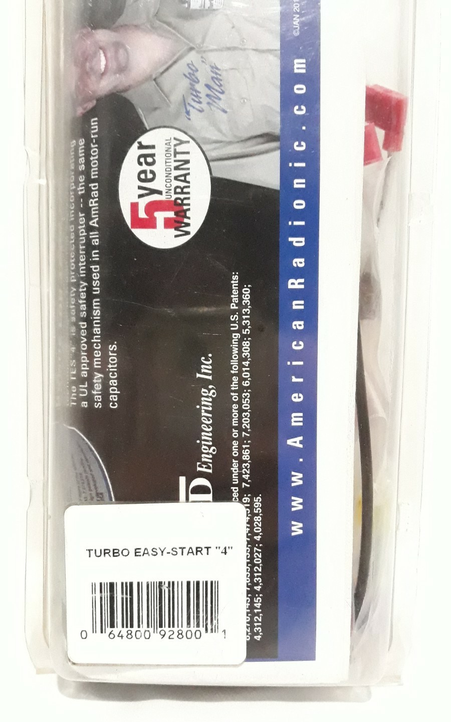 Amrad Turbo Easy-Start “4” Universal Start Capacitor TES4 2 Wire NIB 1-5 Ton