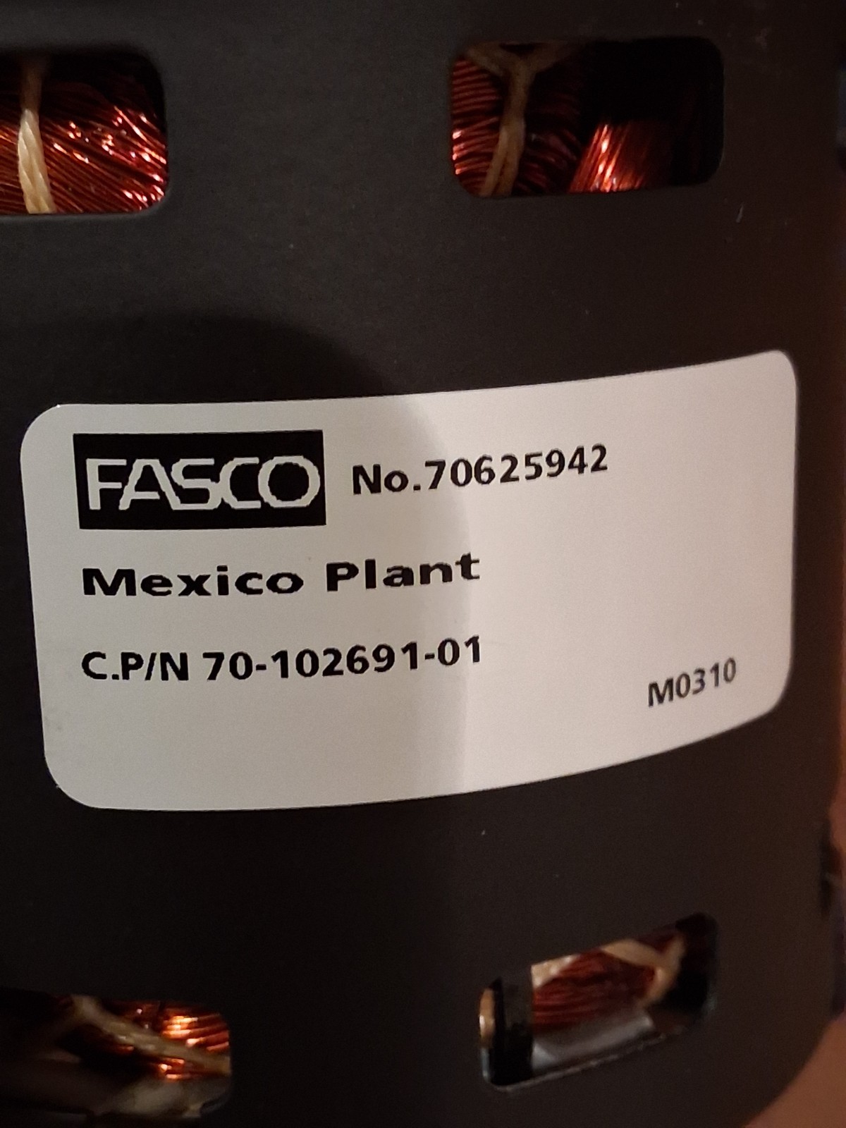 FASCO 70625942 Inducer Blower Motor 70-102691-01 115V 3450RPM