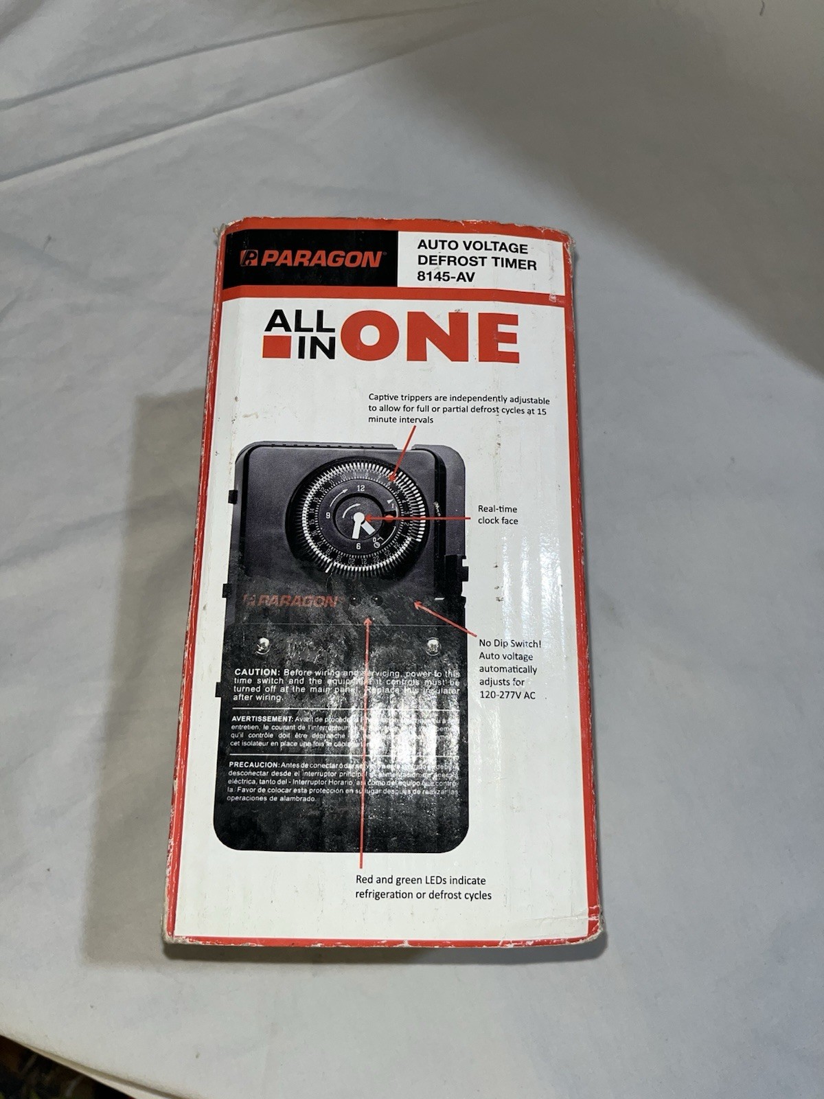 Paragon Mechanical 8000 Series Auto Voltage Defrost Timer *Open Box* 8145-AV