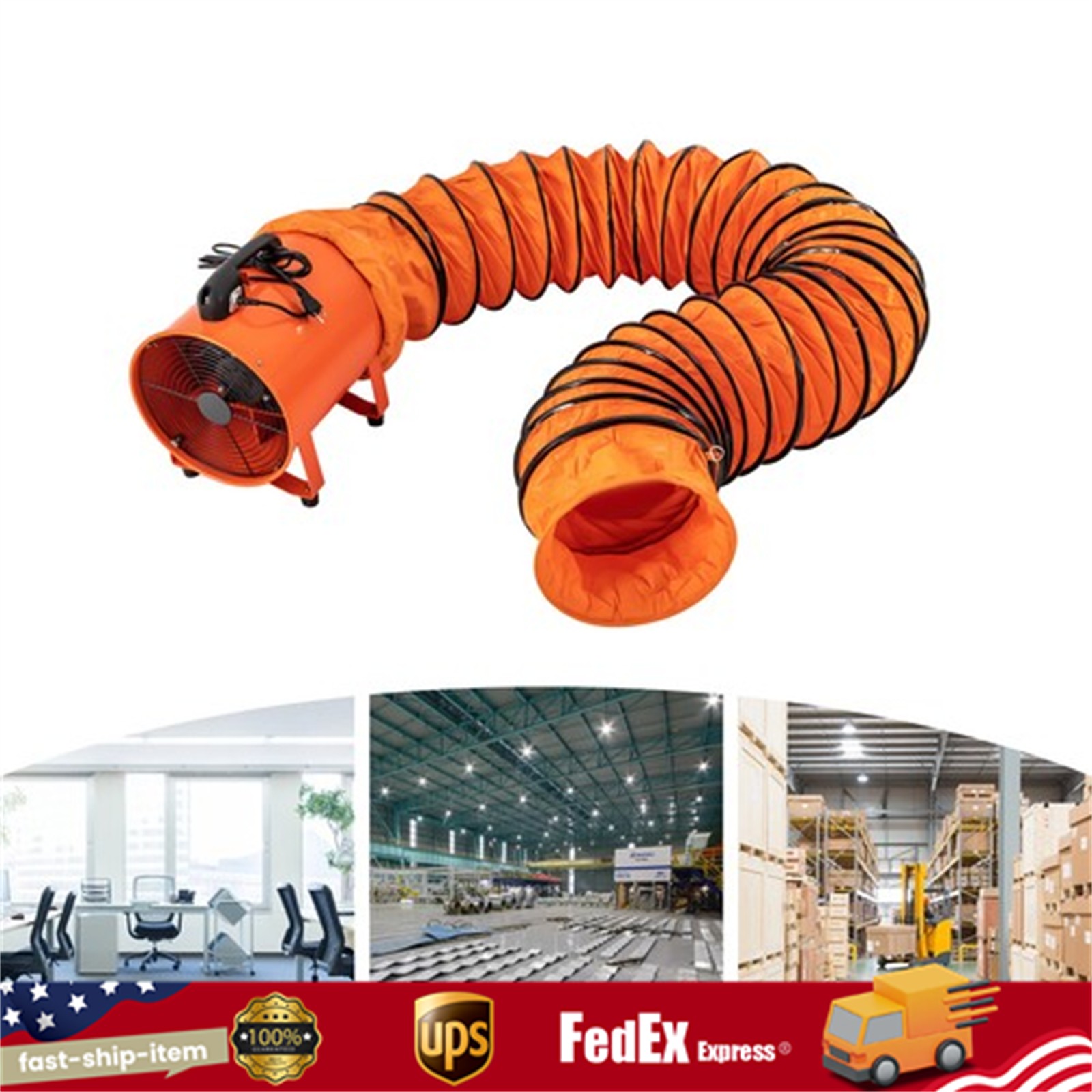 12” Extractor Fan Utility Blower Fan Portable Duct Hose High Velocity Exhaust