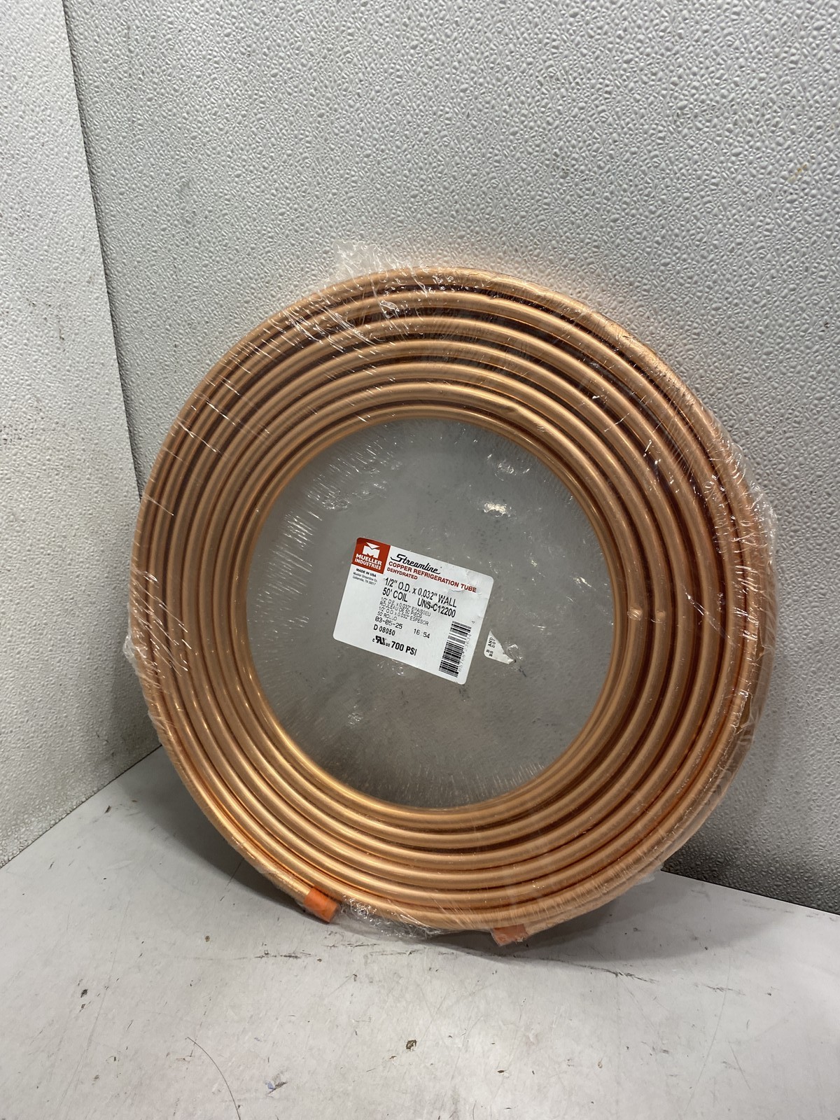 Mueller Streamline 1/2″ x 50 Ft Copper Refrigeration Tubing D08050