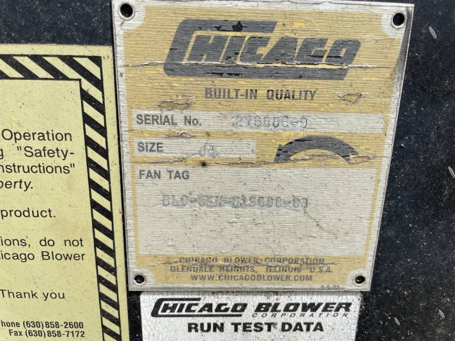 Chicago J4 Fwd Back Inclined Fan,8.625″ In, 4.25″x4.25″ Out, 15HP@3600RPM #90057