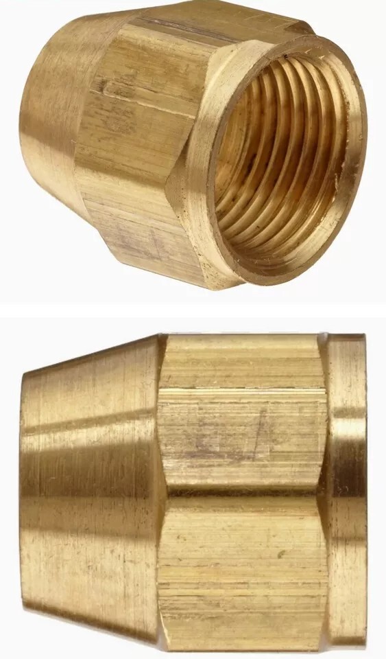 Brass Flare 3/8″ Nut Tube Fitting – Water Oil Gas line copper Thread A-161