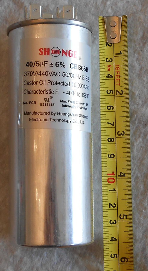 2 pieces SHENGE 40/5 AC Capacitor +/- 6% uF MFD 370/440 VAC CBB65B