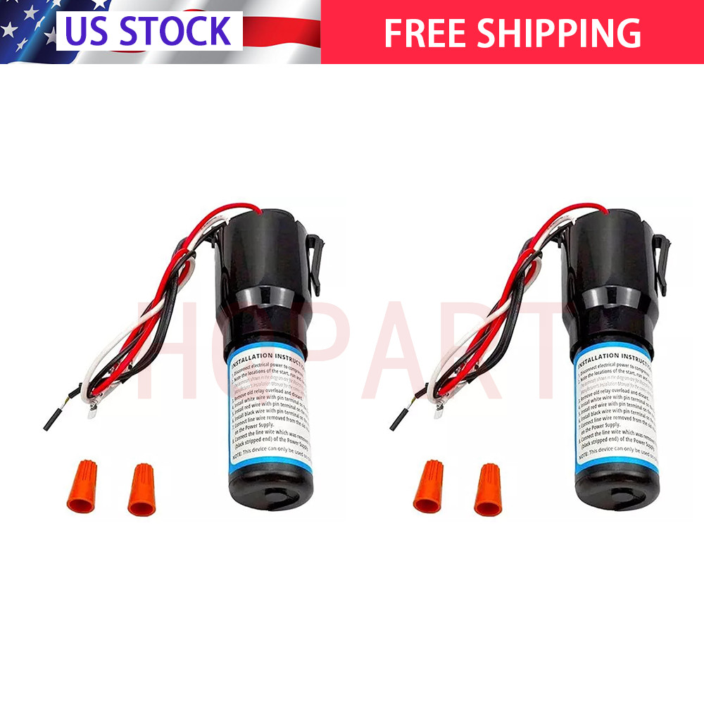 RCO210 2Pcs 3 in 1 Relay Hard Start Capacitor Kits For Refrigerator 1/2HP 115VAC