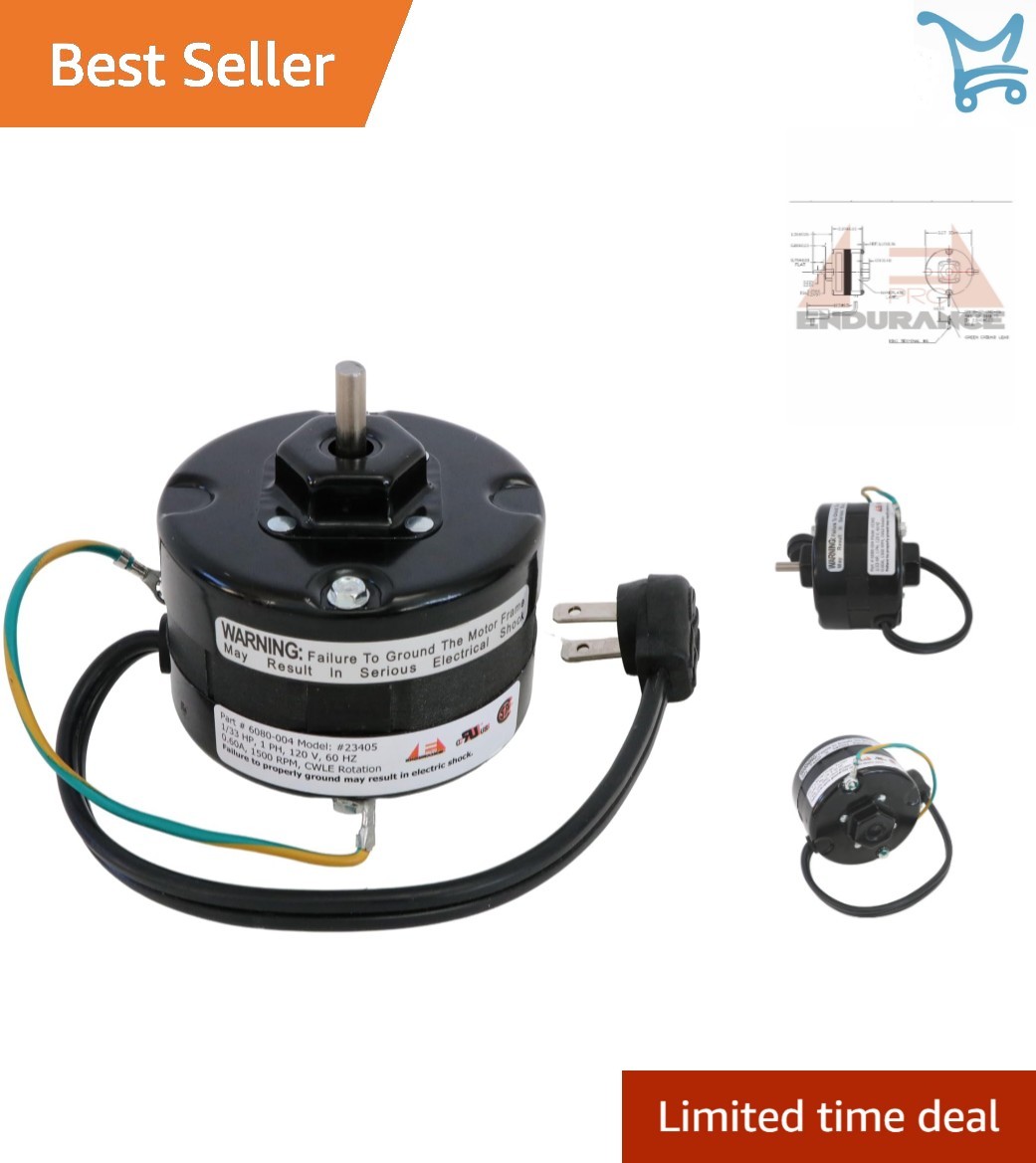 Exhaust Fan Motor Alloy Steel 1550 RPM 120V Replacement for NuTone