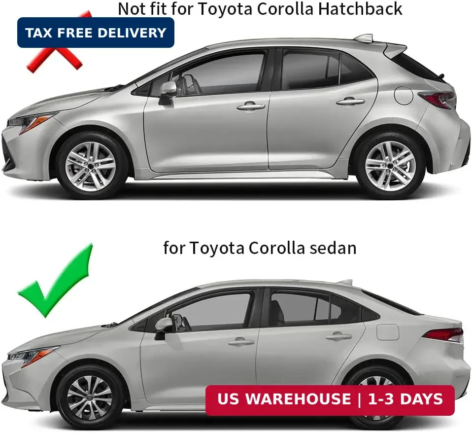 For Toyota Corolla 2020 2021 2022 2023 2024 2025 Rear Side Quarter Window Louver