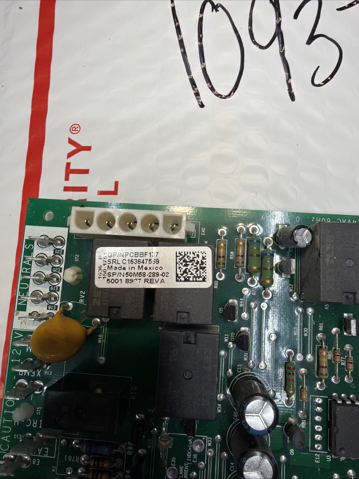 EMERSON PCBBF137 50M58-289-02 Control Circuit Board 59-5043