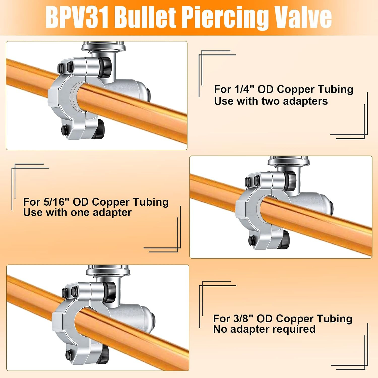 4Pack BPV31 Bullet Piercing Valve, Piercing Valve for Refrigerator Compatible wi