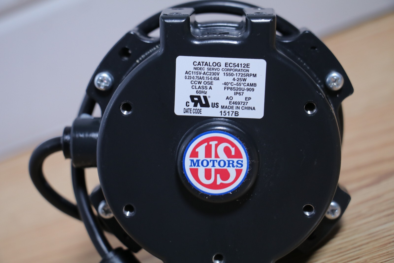 Nidec EC5412E Rescue ECM Refrigeration Motor 4-25W 115-230V 1550-1725 RPM -2 Pin