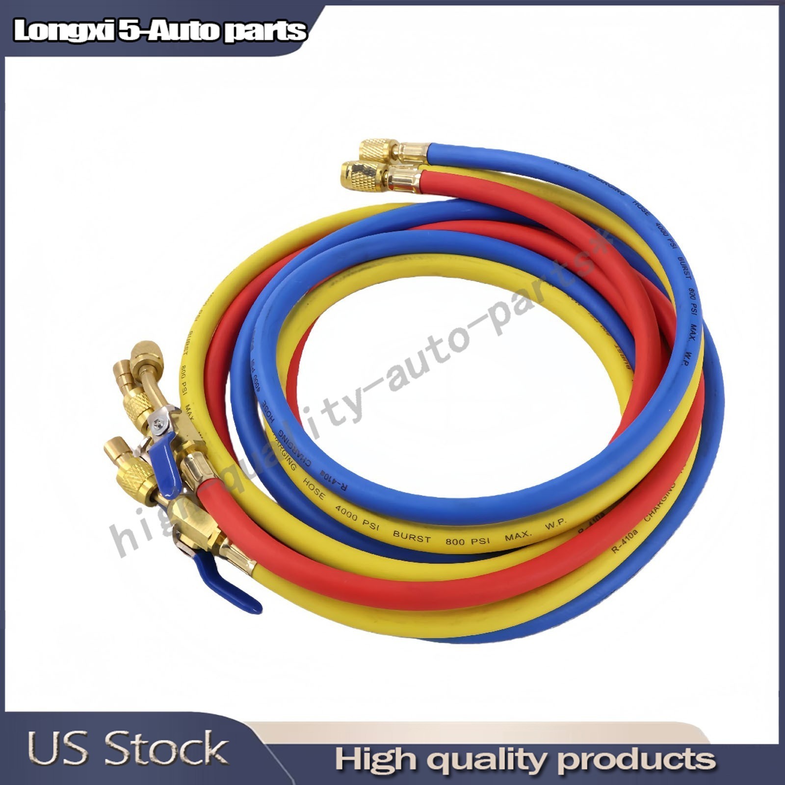 3Pack 29986 Plus II 1/4″ Hose with Compact Ball Valve 72″ Fits R-410A Refrige