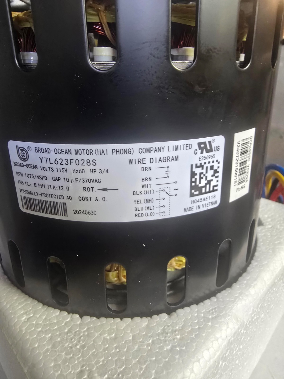 Carrier HC45AE118 Blower Motor