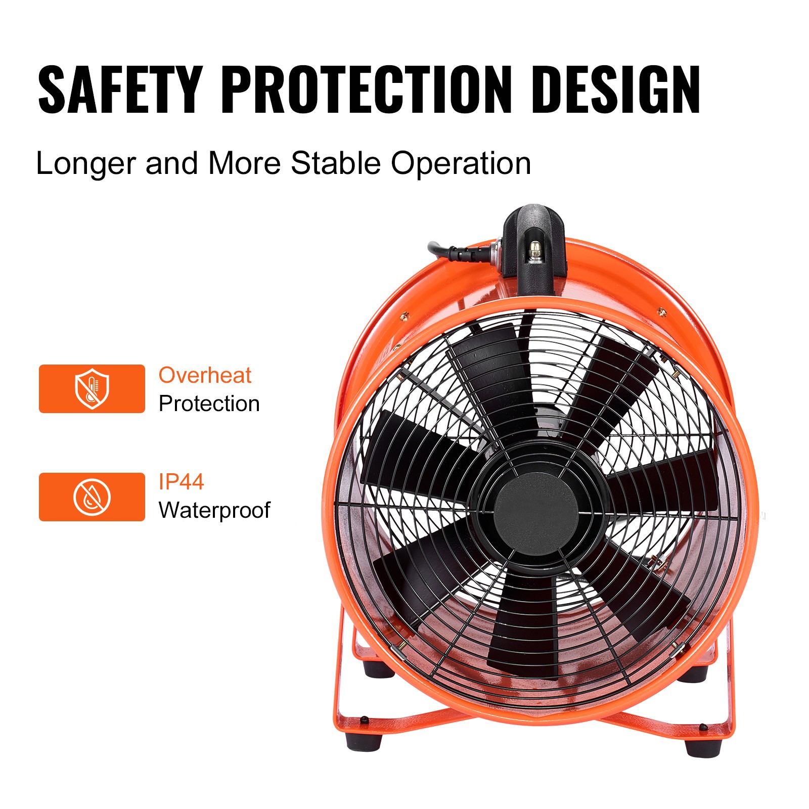 VEVOR 12″ Extractor Fan Blower 2 Speed 2894CFM Axial Exhaust Fan 10m Duct hose