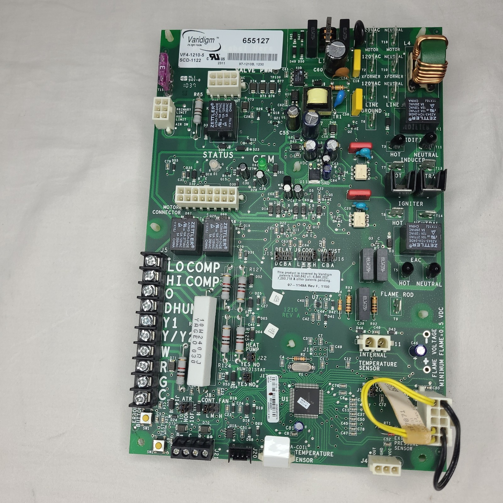 York Luxaire VARIDIGM 655127 Control Circuit Board SCD-1122 VF4-1210-5