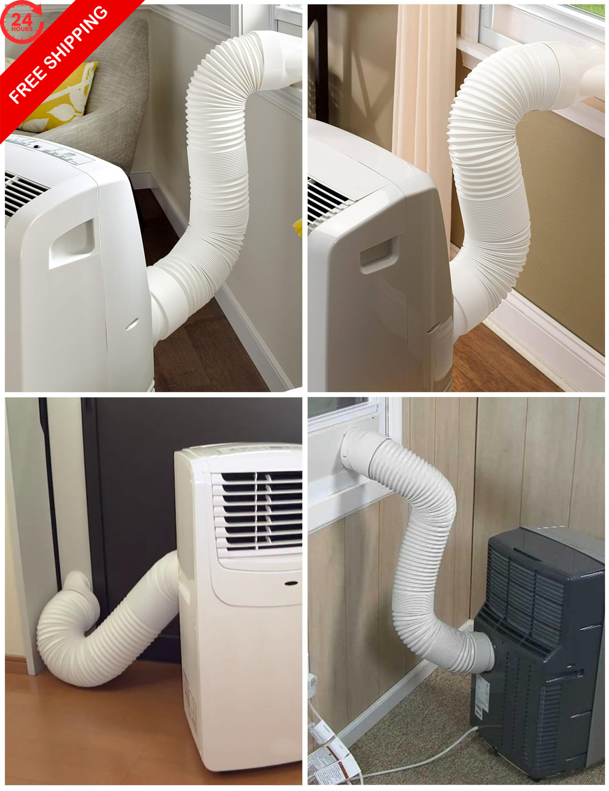Plusluck Portable Air Conditioner Hose, 5.9″Diameter & 5.9inch, White