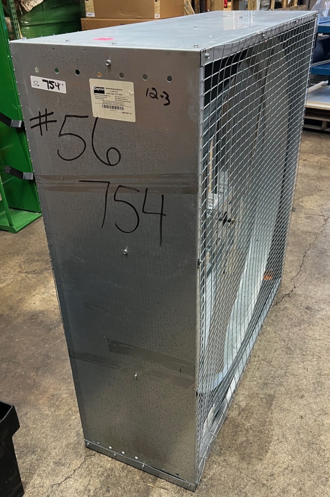 DAYTON 44YU15 AGRICULTURAL FAN, 48″ BLADE DIA, 230/460V AC, 1 HP, 3-PHASE, NEW!!