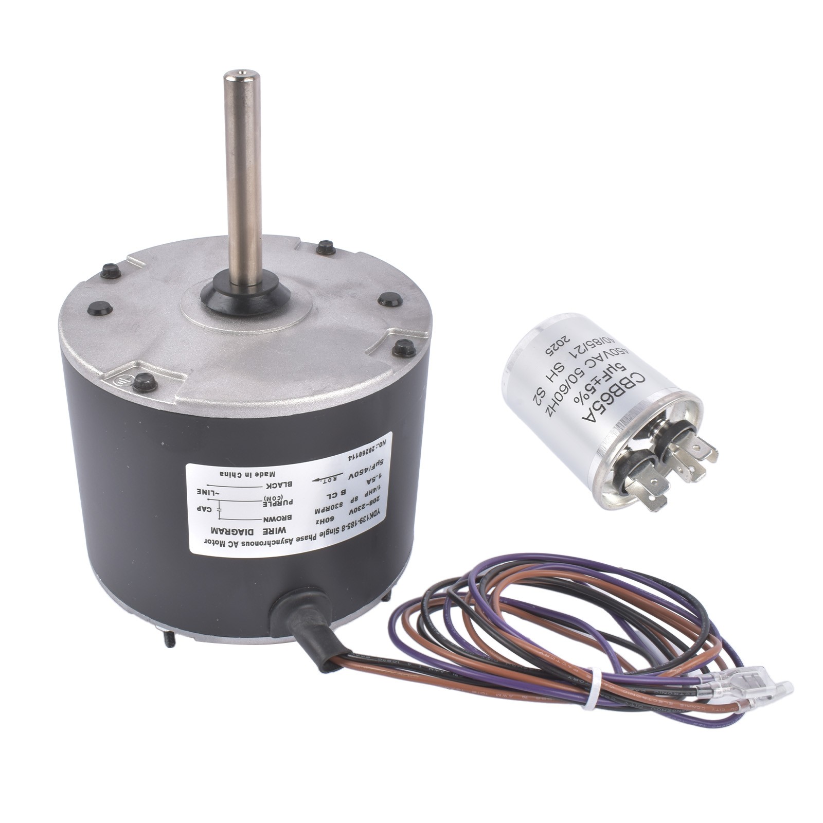 12Y65 Condenser Fan Motor YSLB-220-8-B001 208/230 Volt 1 PH 60HZ 1/4 HP 825 RPM