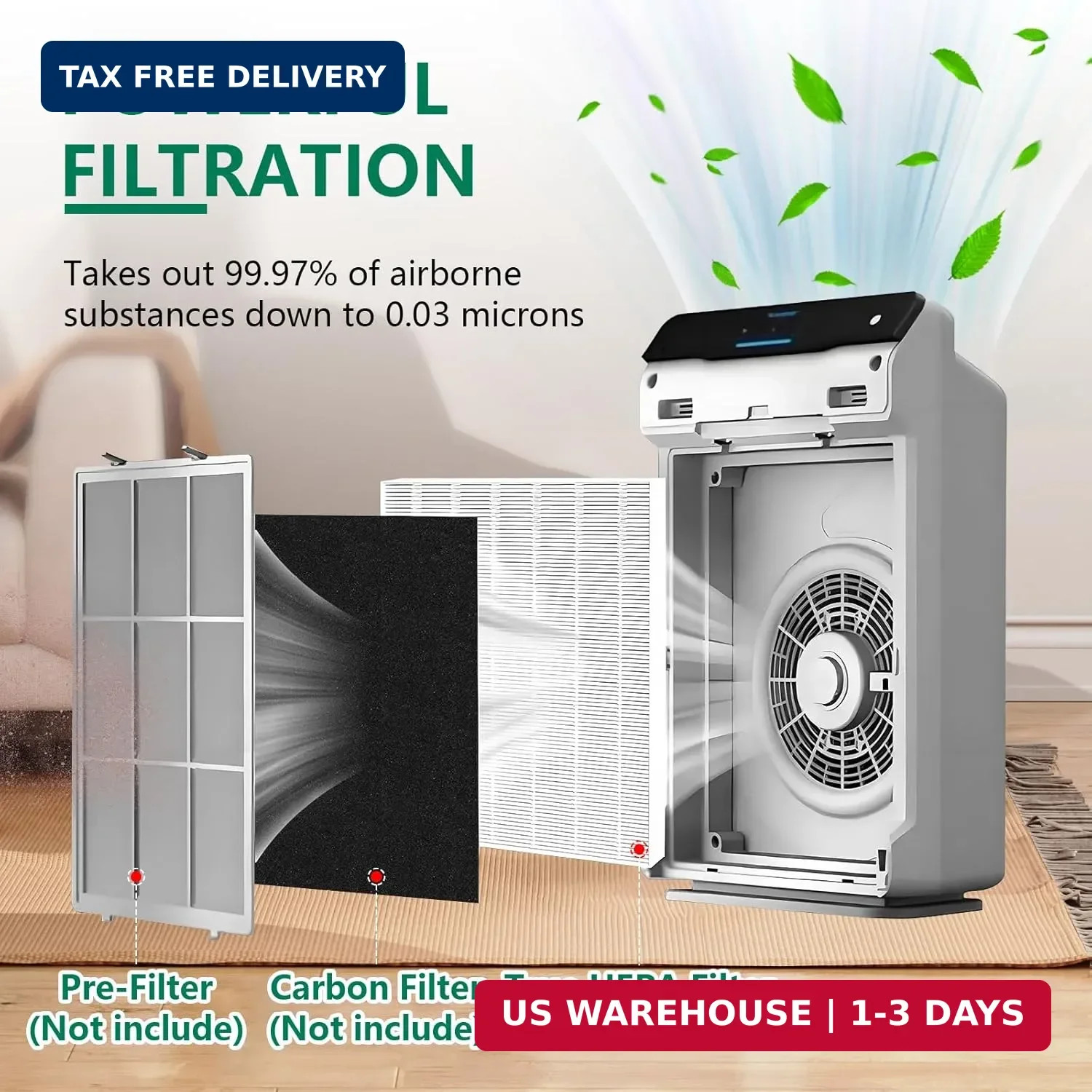 4 Pack C545 True HEPA Replacement Filter S Compatible with Winix C545 Air Purifi