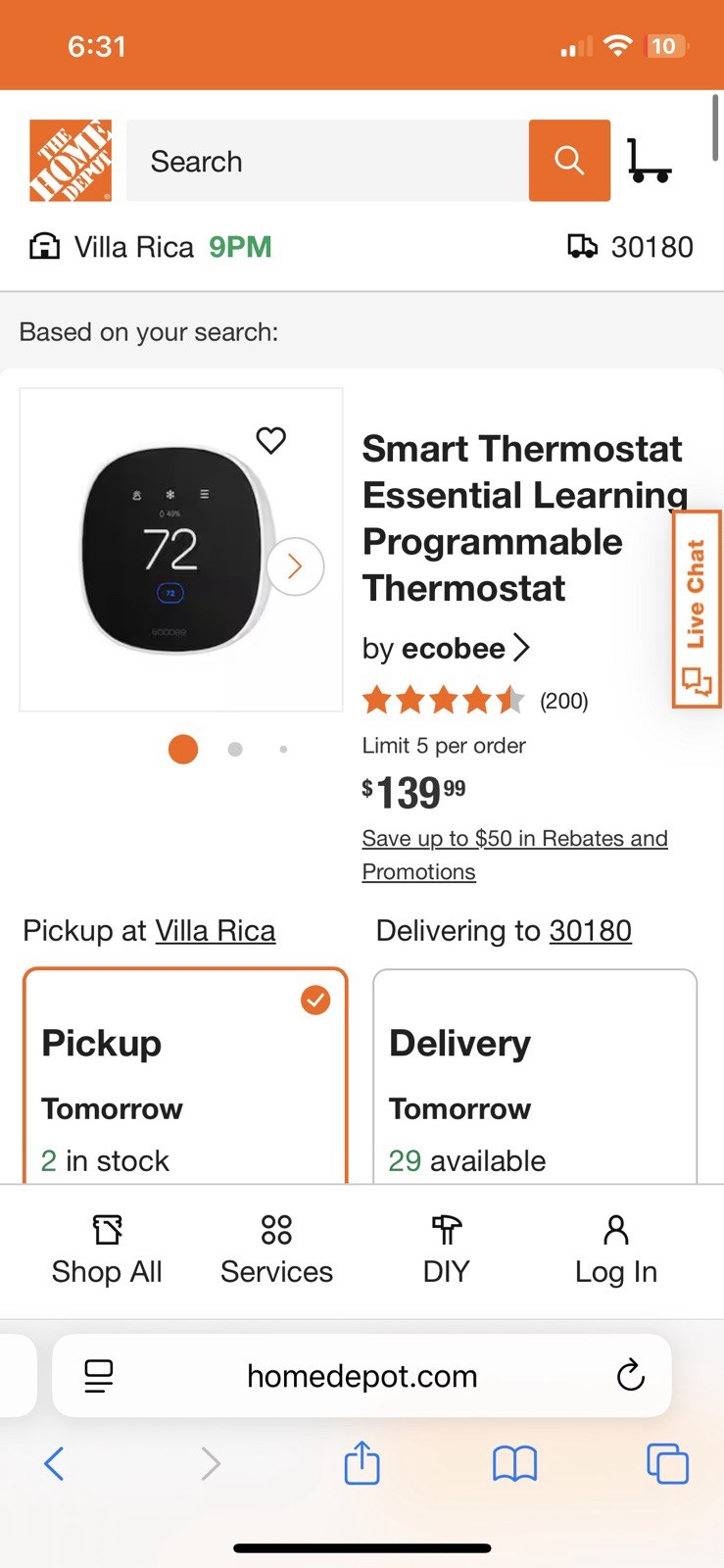 Ecobee Smart WiFi Thermostat Lite EB-STATE7P-01
