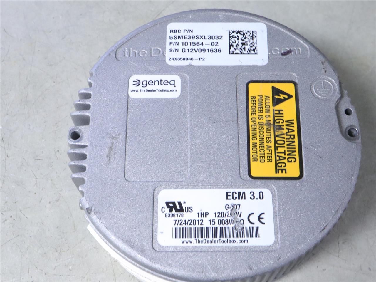 Genteq ECM for 5SME39SXL3032 1HP 120/240V 101564-02 CCW
