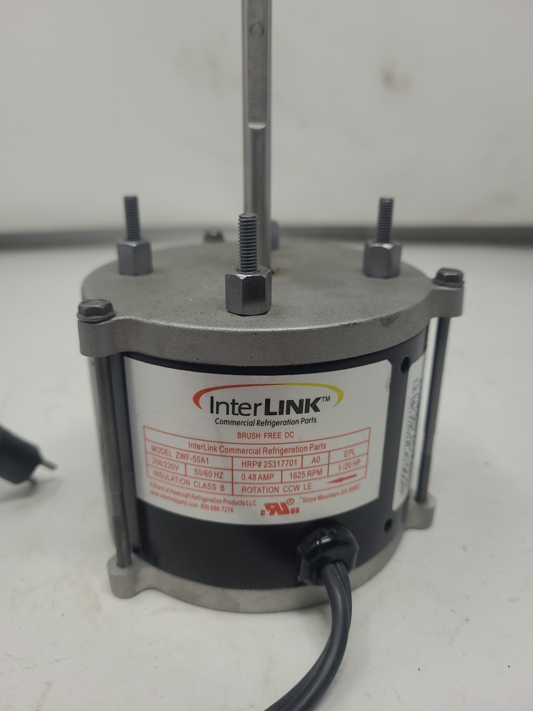 InterLINK ZWF-50A1 evap fan 208/230V 0.48A 1 Phase 1625RPM Brush Free