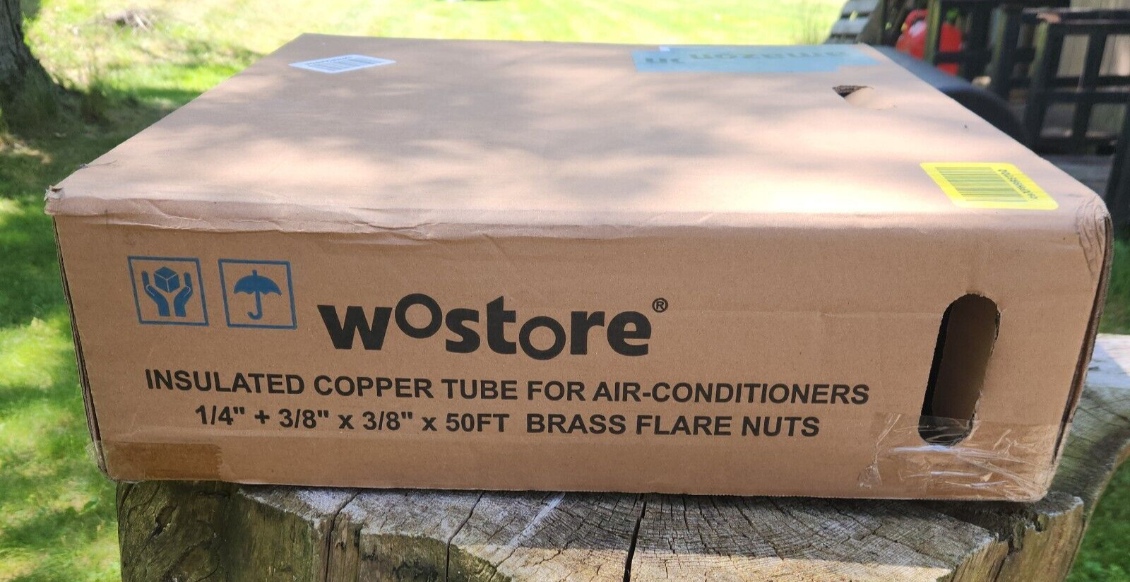 WOSTORE 50Ft MINI SPLIT LINE SET w Two Pipes 1/4″ & 3/8″ OD 3/8″ Thick NIB USA