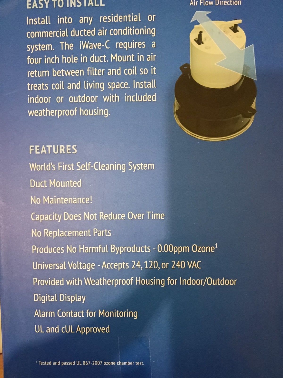 Nu-Calgon iWave-C 4900-10 Commercial Ducted Air Purifier Self-Cleaning 4800 CFM