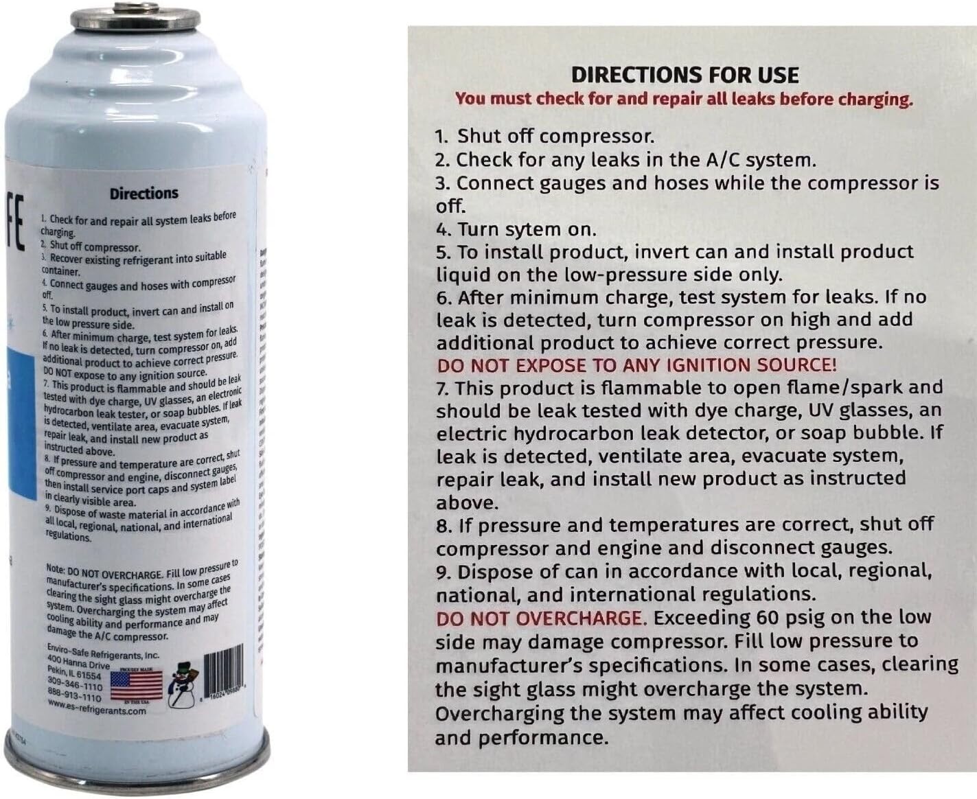 ENVIRO-SAFE ProSeal XL4 Inject + R290 Refrigerant (1 Can) 8oz. + Top tap