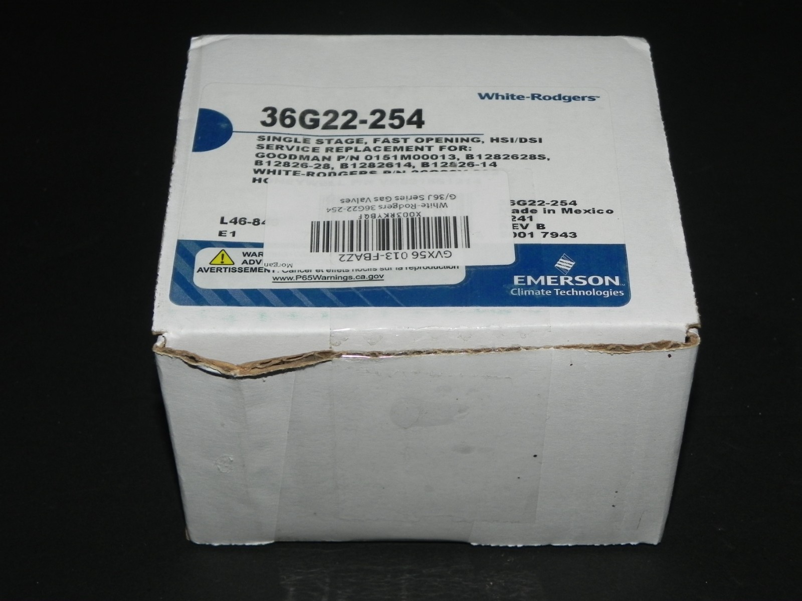 36G22-254 White-Rodgers Gas Heating Furnace Valve for Goodman 0151M00013