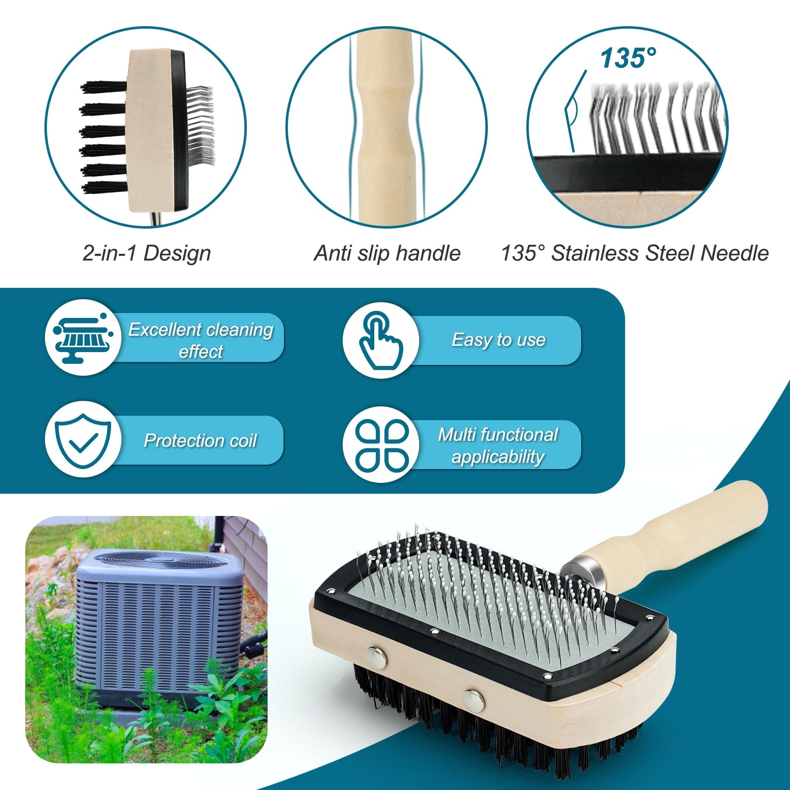 Cenipar Air Conditioner Fin Comb Set 4PCS AC Blue, Brown