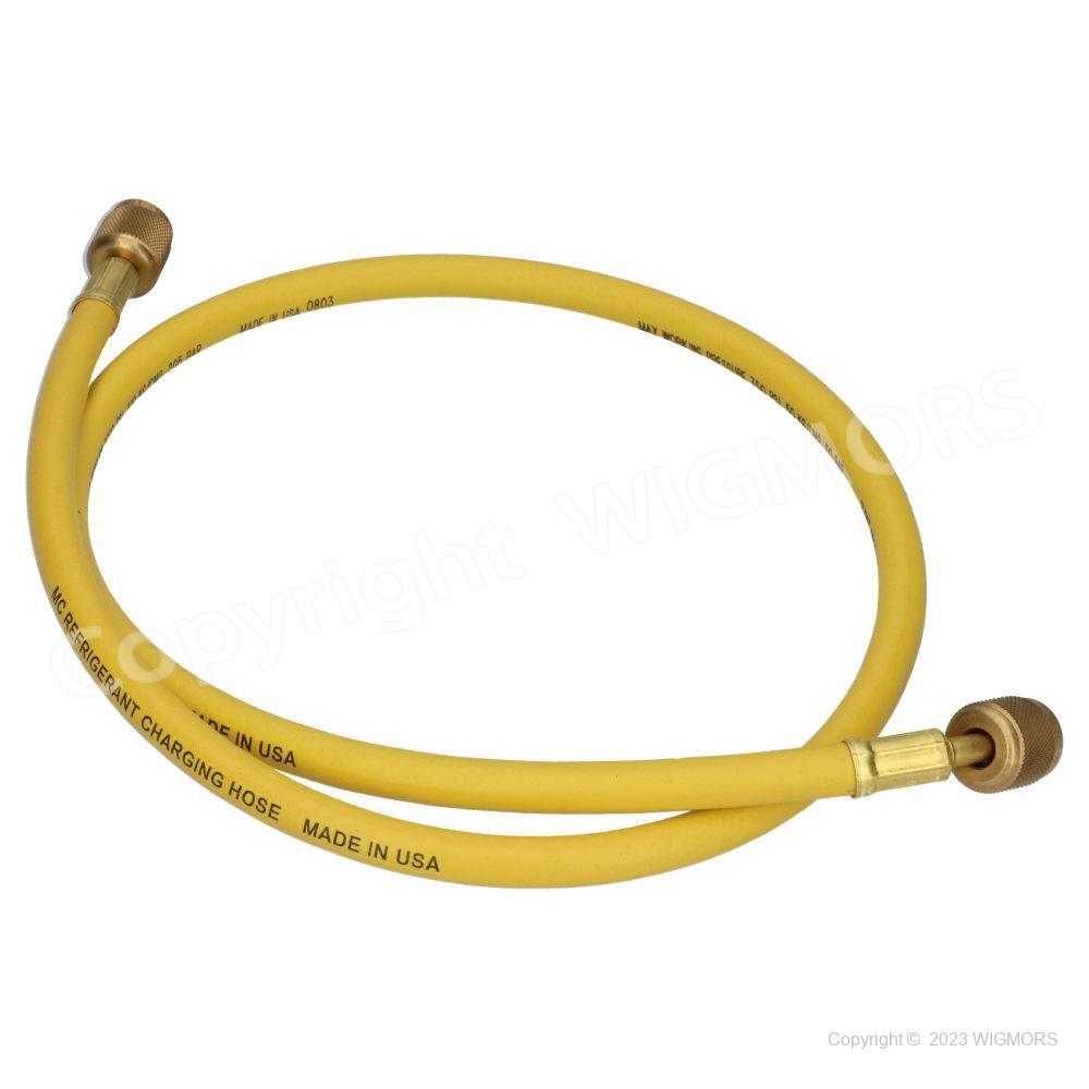 Hose 90 cm with standard fittings Mastercool 1/4” SAE 41362 yellow