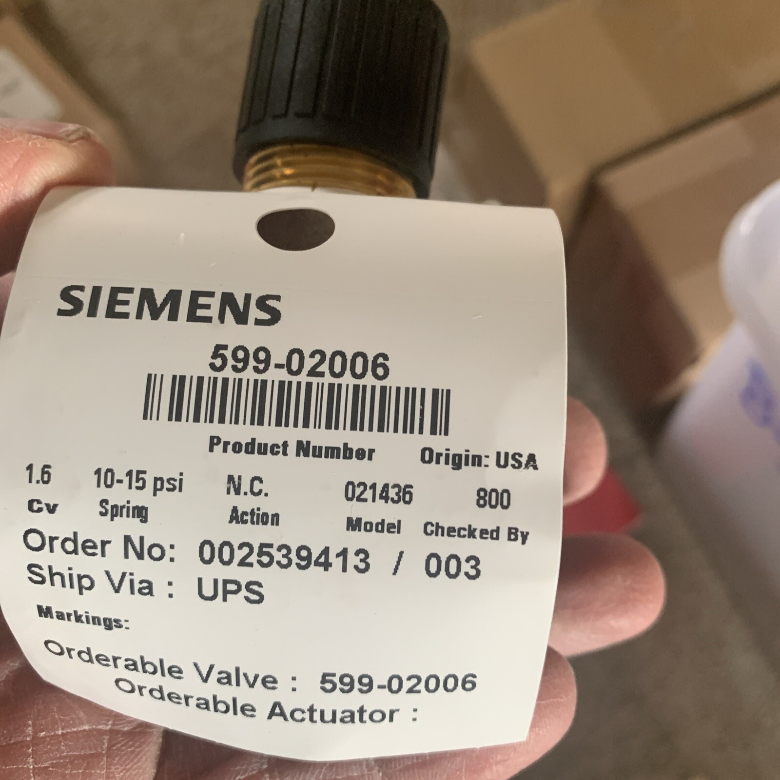 Siemens 599-02006 Control Valve,Globe, 1/2 In. Npt. NOS NIB