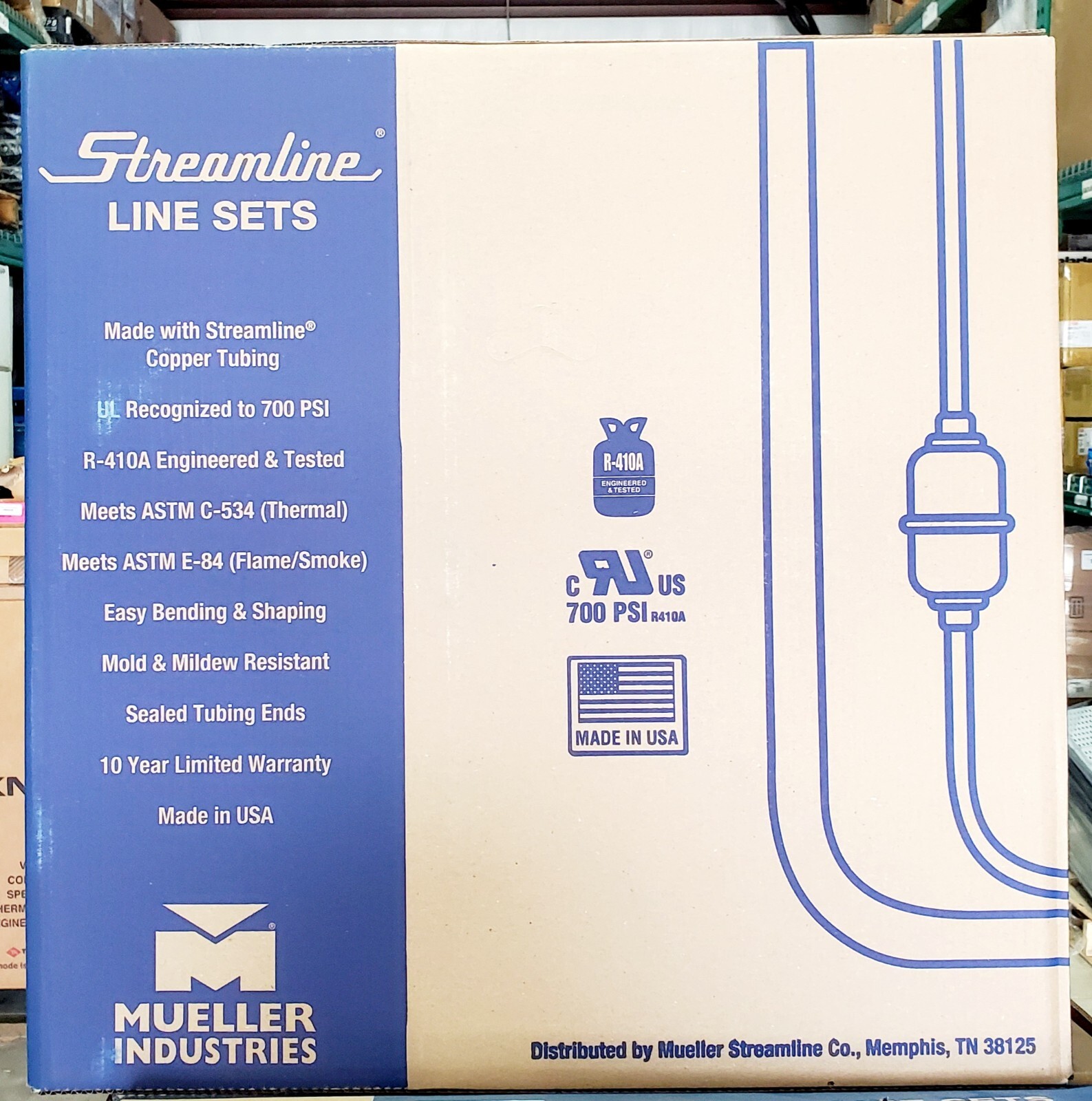 Mueller Streamline 1/2s x 1/2l x 100 ft Refrigeration AC Line Set 00821000C