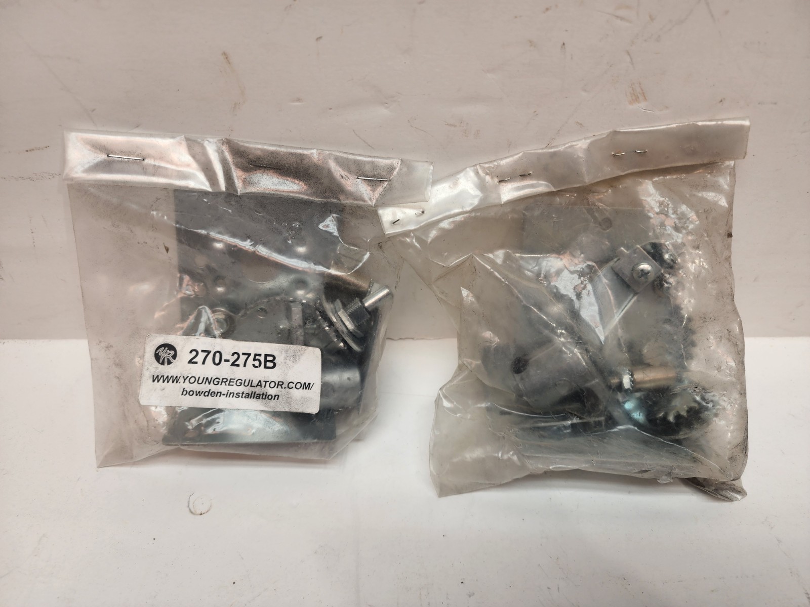 Lot 2 Young Regulator 270-275B Rack and Pinion Control with an Angle Bracket