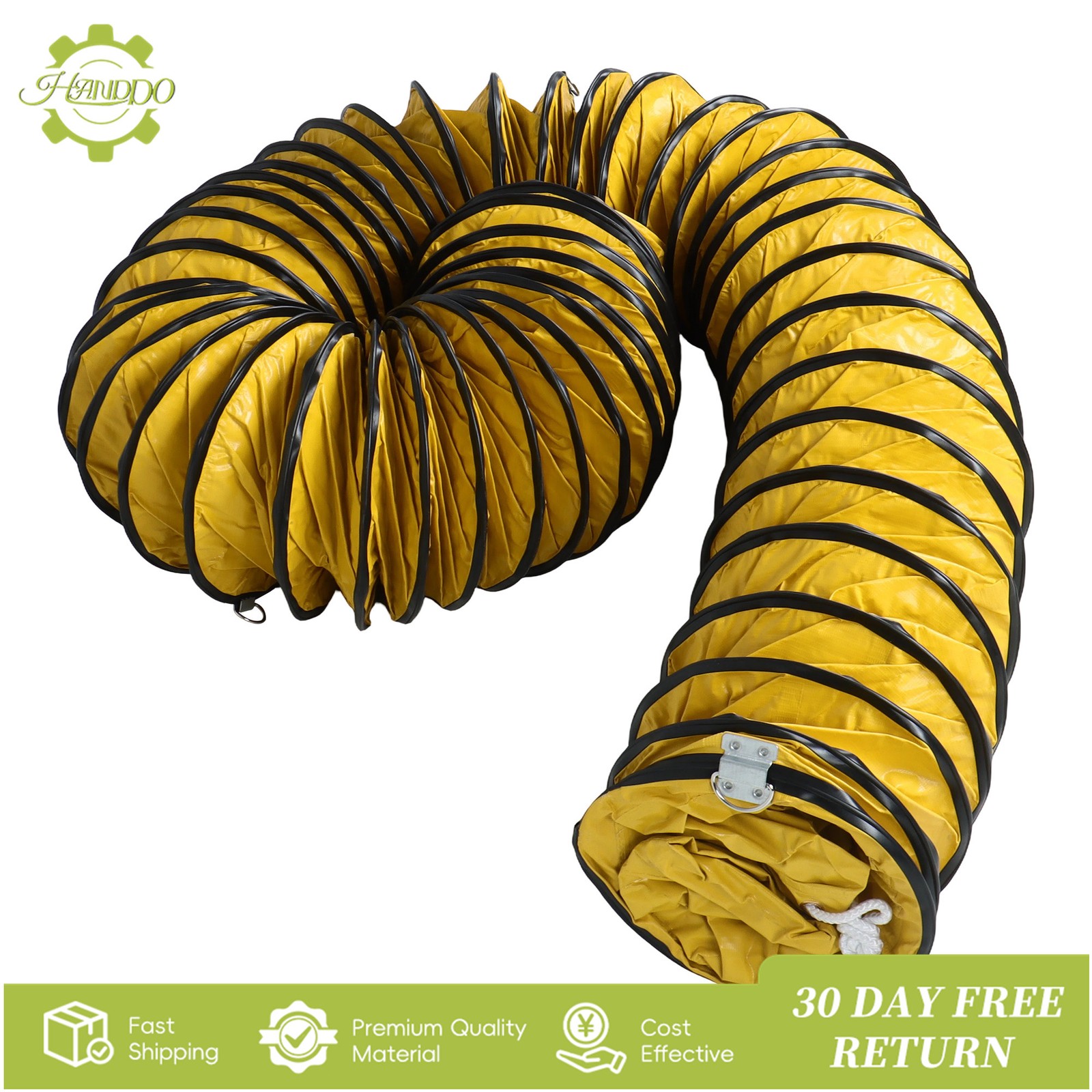 8″×25ft PVC Flexible Duct Hose, HVAC Duct Hosing Flame Retardant for Ventilator